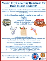 Cranston Collecting Donations for Dean Estates Residents
